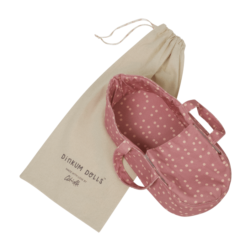 Olli Ella Dinkum Doll Carry Cot - Polka Dot