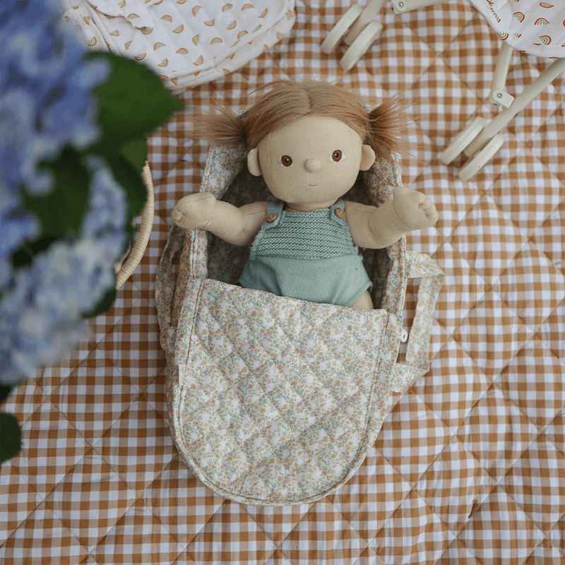 Olli Ella Dinkum Doll Quilted Carry Cot - Garden Floral