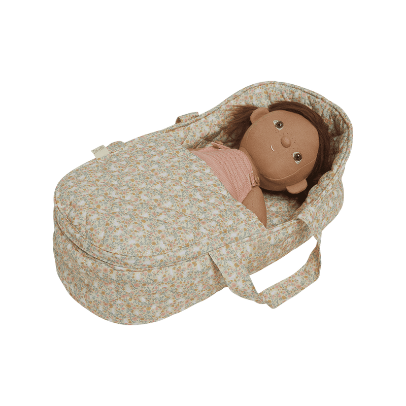 Olli Ella Dinkum Doll Quilted Carry Cot - Garden Floral