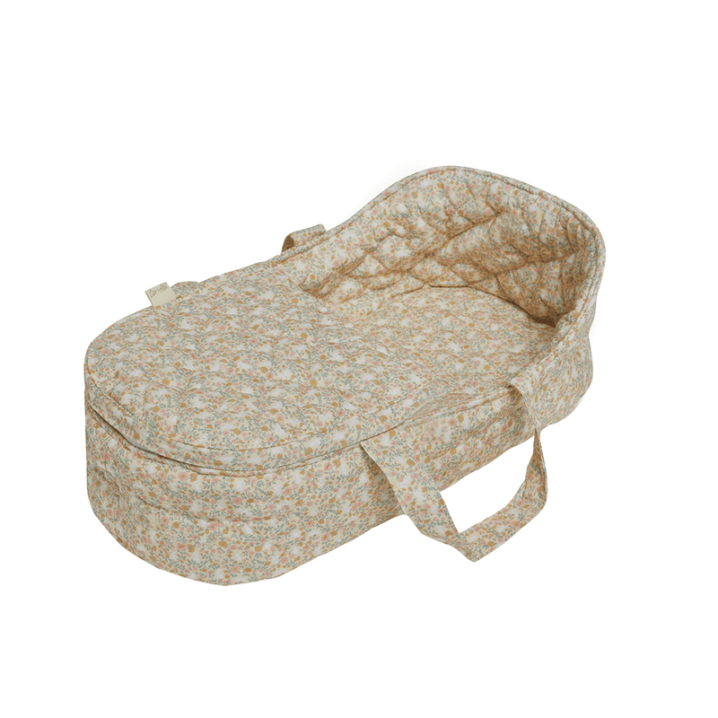 Olli Ella Dinkum Doll Quilted Carry Cot - Garden Floral