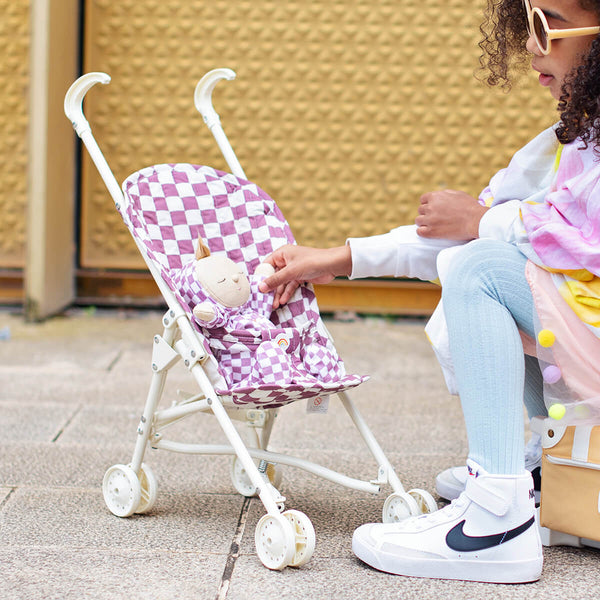 Olli Ella Sollie Stroller - Plum Check