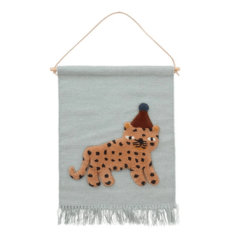 OYOY Leopard Wallhanger - Dusty Blue