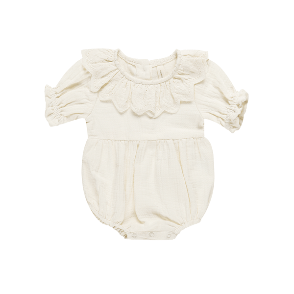 Quincy Mae Collared Romper - Ivory