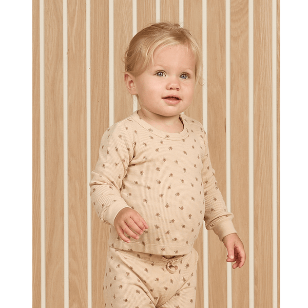 Quincy Mae Waffle Top + Pant Set - Blossom