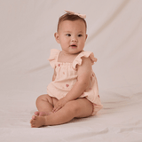 Quincy Mae Bonnie Romper - Heart Embroidery