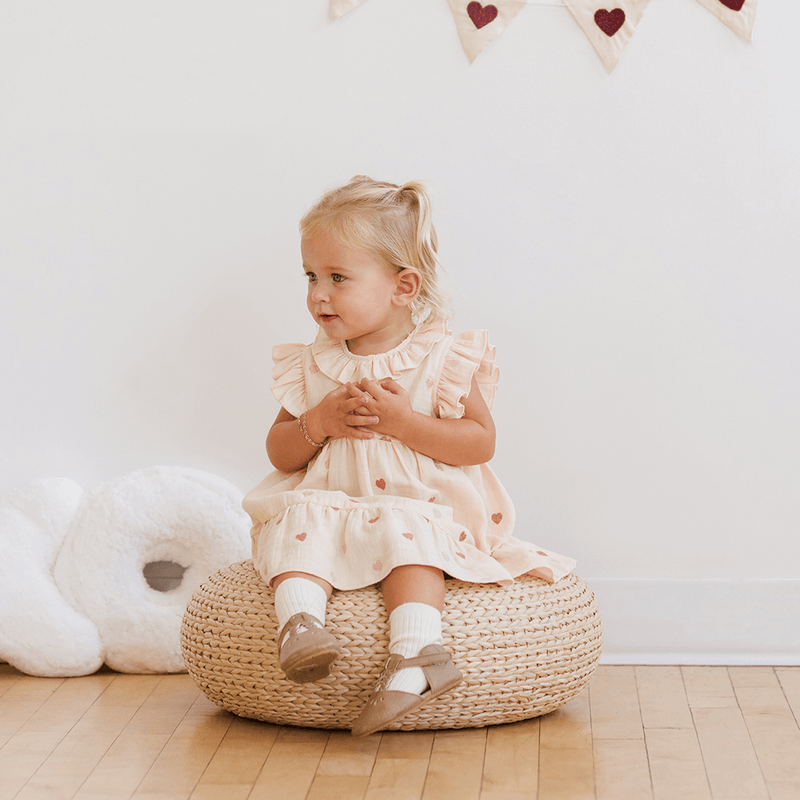 Quincy Mae Charlotte Dress - Heart Embroidery