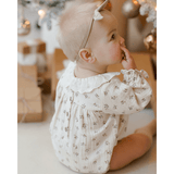 Quincy Mae Collared Bubble Romper - Holly Berry