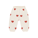 Quincy Mae Heart Knit Pants - Ivory