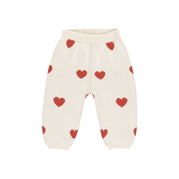 Quincy Mae Heart Knit Pants - Ivory