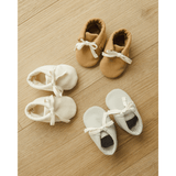 Quincy Mae Baby Booties - Blue Micro Stripe