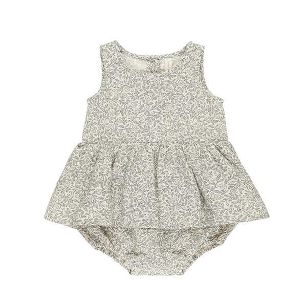 Quincy Mae Skirted Tank Romper - Green Garden