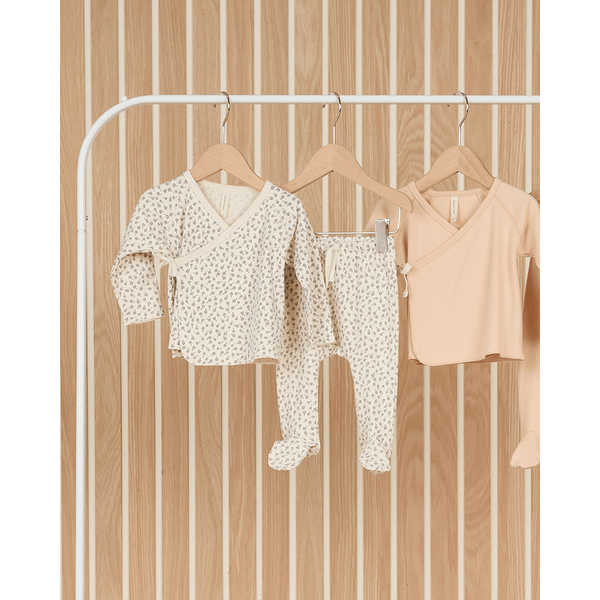 Quincy Mae Wrap Top & Footed Pant Set - Scatter