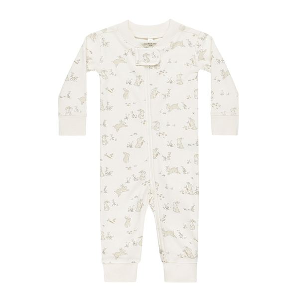 Quincy Mae Zip Longsleeve Sleeper - Bunnies