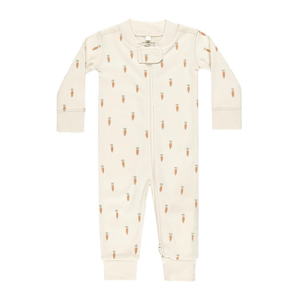 Quincy Mae Zip Longsleeve Sleeper - Carrots