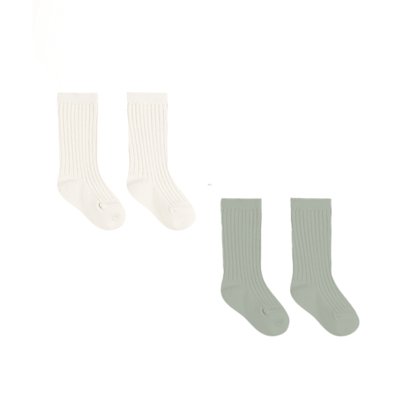 Quincy Mae Socks Set - Natural, Sage