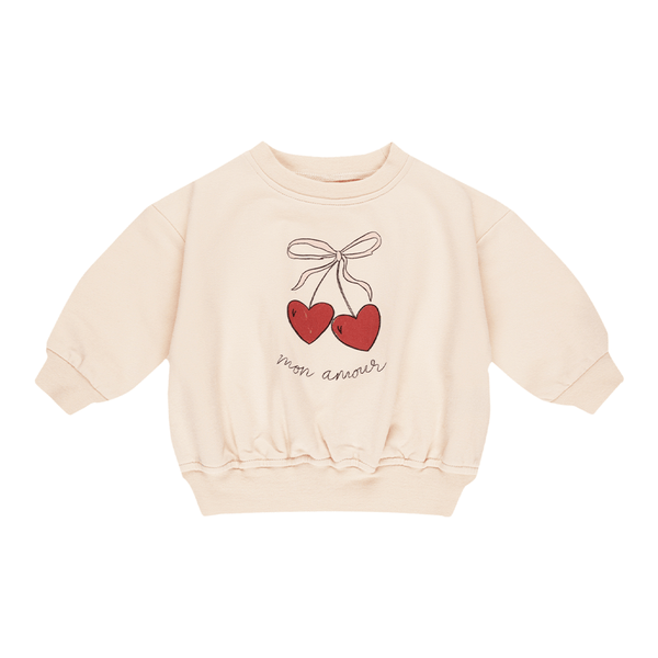 Quincy Mae Relaxed Fleece Sweatshirt - Mon Amour