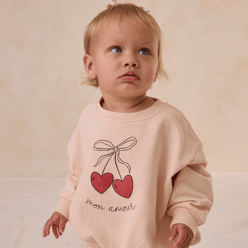 Quincy Mae Relaxed Fleece Sweatshirt - Mon Amour