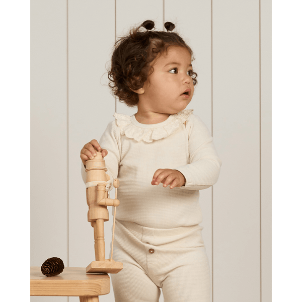 Quincy Mae Ruffle Collar Bodysuit - Natural