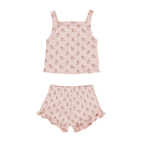 Quincy Mae Evie Tank + Shortie Set - Roses