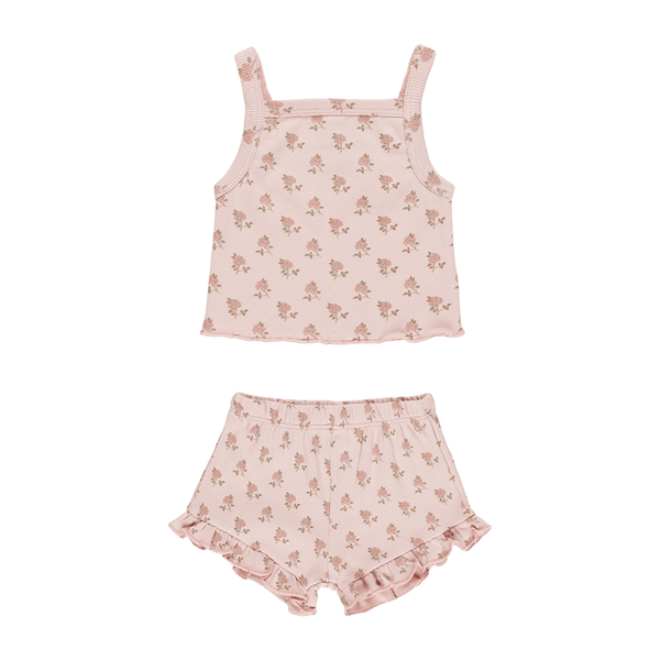 Quincy Mae Evie Tank + Shortie Set - Roses