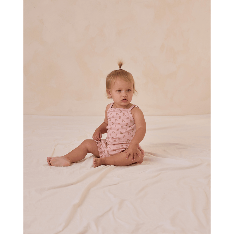 Quincy Mae Evie Tank + Shortie Set - Roses