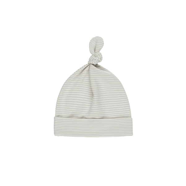 Quincy Mae Knotted Baby Hat - Sky Micro Stripe