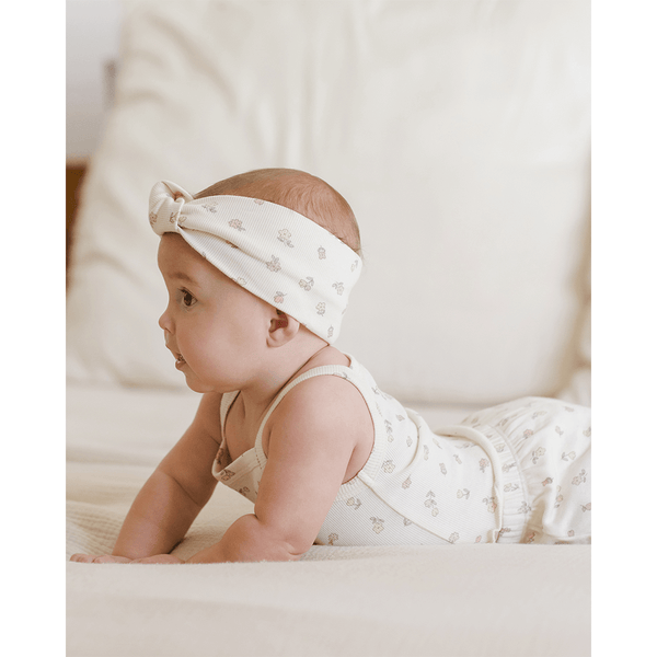 Quincy Mae Ribbed Knotted Headband - Fleur