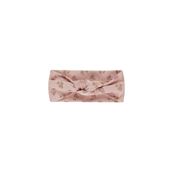 Quincy Mae Ribbed Knotted Headband - Roses