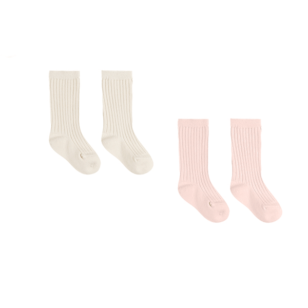 Quincy Mae Socks Set - Ivory, Bubblegum