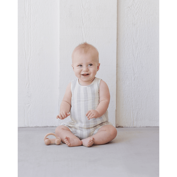 Quincy Mae Woven Tank & Short Set - Sky Stripe