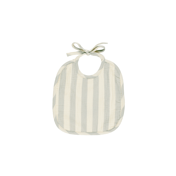 Quincy Mae Woven Tie Bib - Sky Stripe