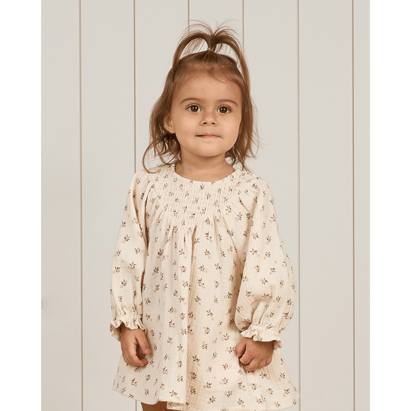 Quincy Mae V Smocked Dress - Holly Berry