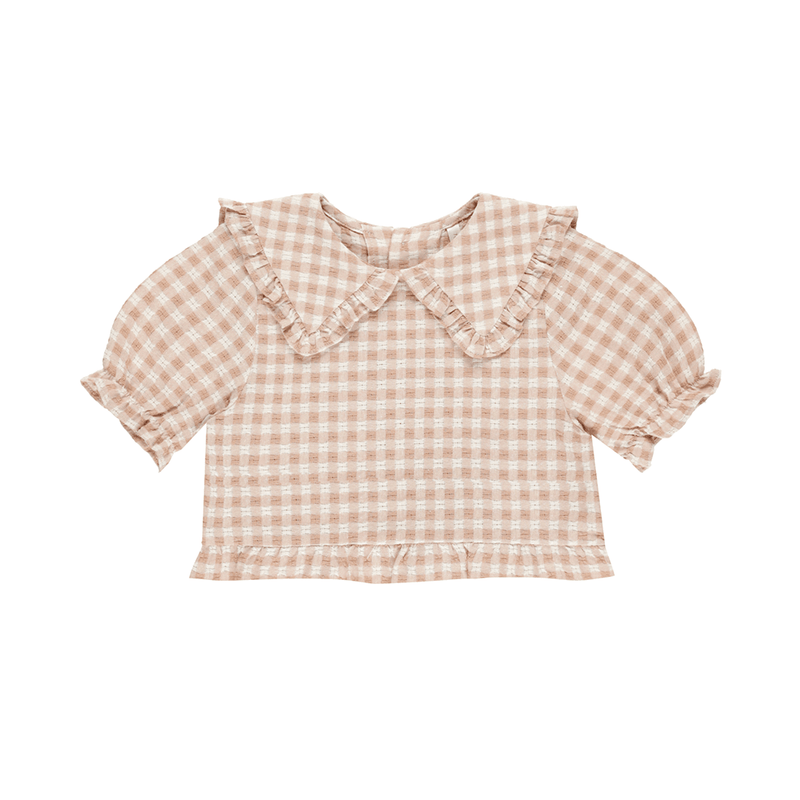 Rylee + Cru Prairie Blouse - Pink Gingham