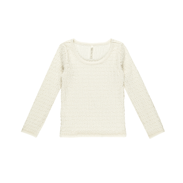 Rylee + Cru Textured Long Sleeve Top - Ivory