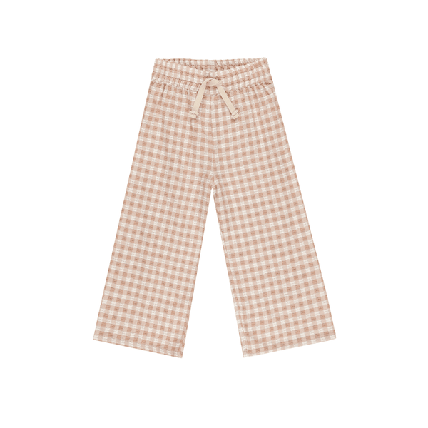 Rylee + Cru Wide Leg Pant - Pink Gingham