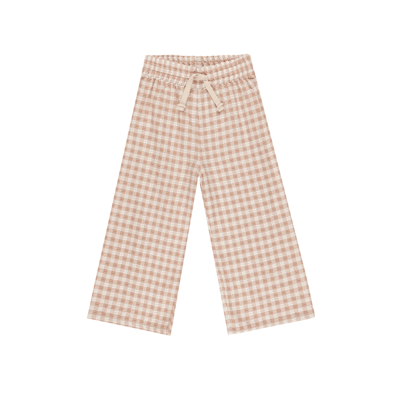 Rylee + Cru Wide Leg Pant - Pink Gingham