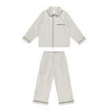 Rylee + Cru Long Sleeve Pajamas - Forest Pinstripe