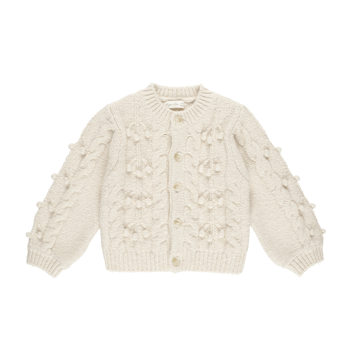 Rylee + Cru Bobble Cardigan - Natural | Little Gatherer NZ Childrens ...