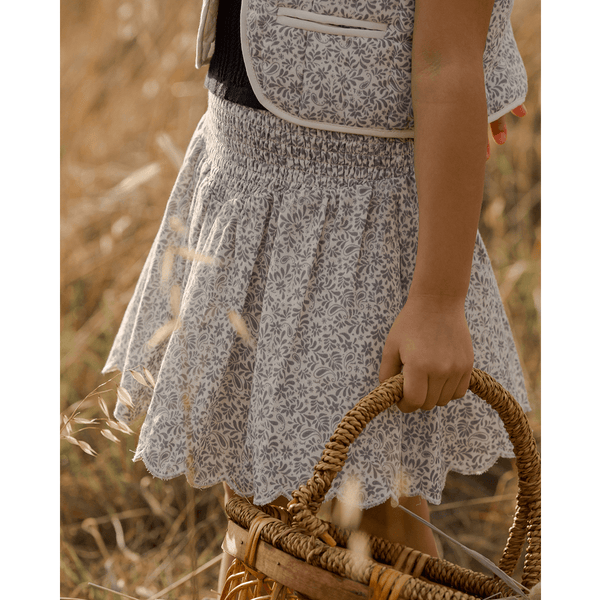 Rylee + Cru Smocked V Mini Skirt - Ditsy