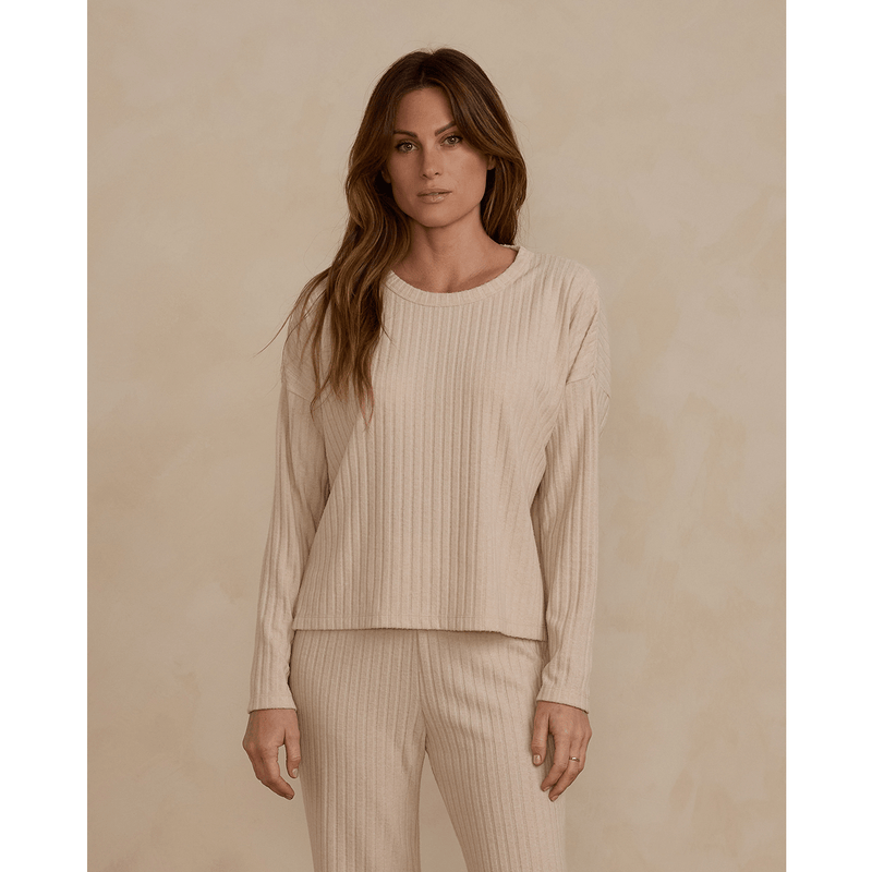 Rylee + Cru Womens Cozy Rib Knit Set - Shell