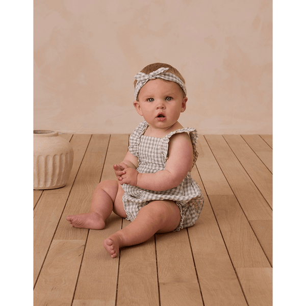 Rylee + Cru Chiara Romper - Eucalyptus Gingham