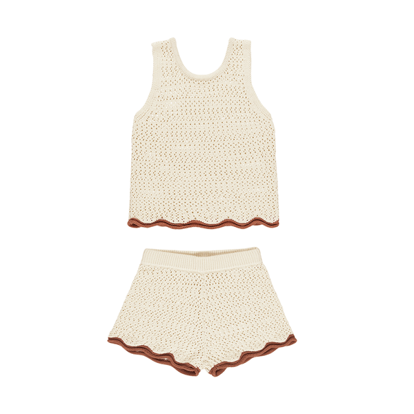 Rylee + Cru Crochet Tank Set - Natural