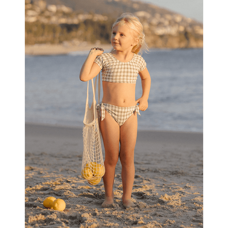 Rylee + Cru Cropped Rashguard Set - Eucalyptus Check