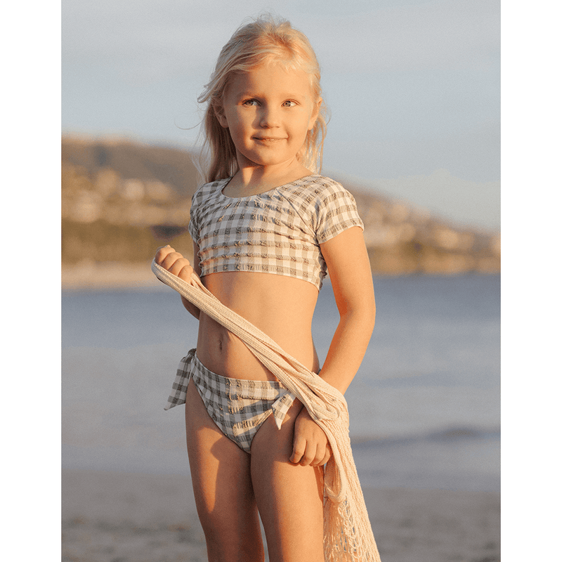 Rylee + Cru Cropped Rashguard Set - Eucalyptus Check