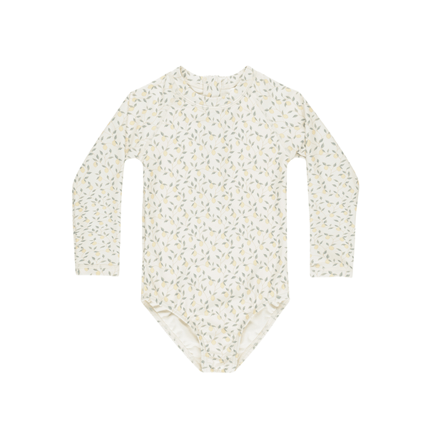 Rylee + Cru Delphine Rashguard One-Piece - Lemons