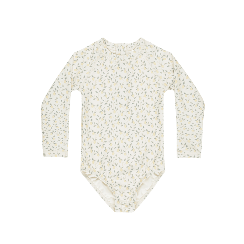 Rylee + Cru Delphine Rashguard One-Piece - Lemons