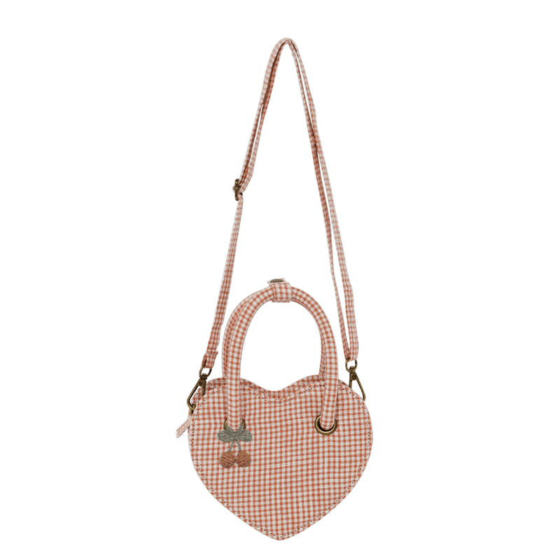 Rylee + Cru Heart Purse - Poppy Gingham