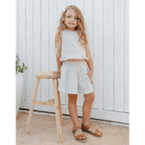 Rylee + Cru Oceanside Top - Eucalyptus Gingham