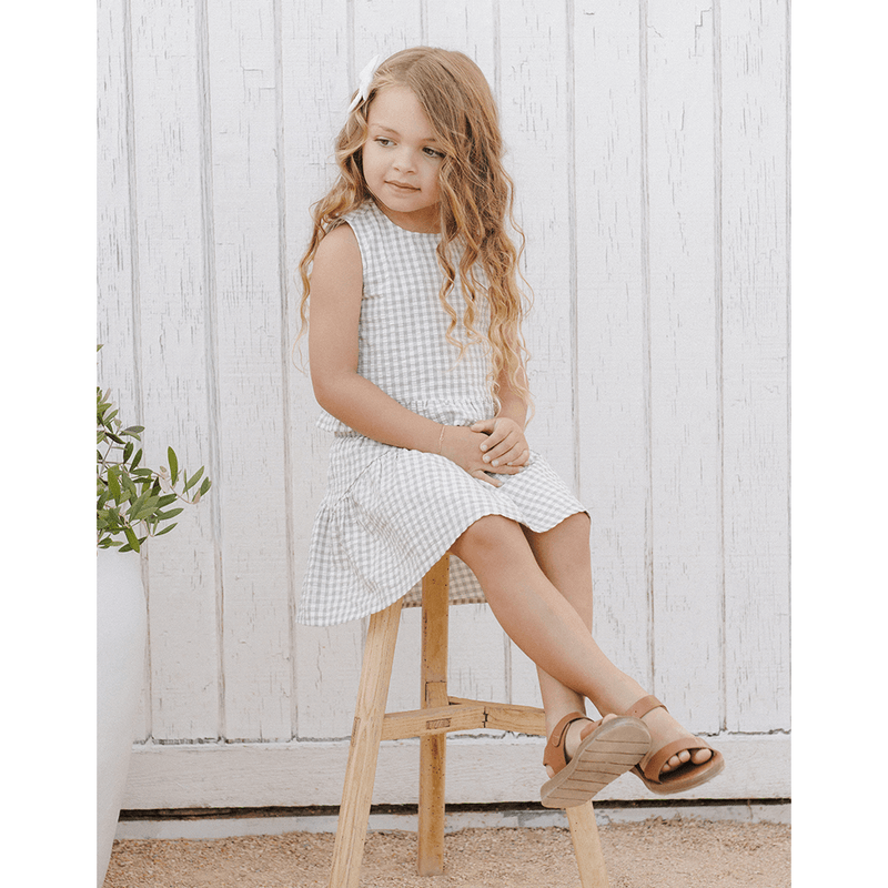 Rylee + Cru Oceanside Top - Eucalyptus Gingham