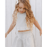 Rylee + Cru Oceanside Top - Eucalyptus Gingham